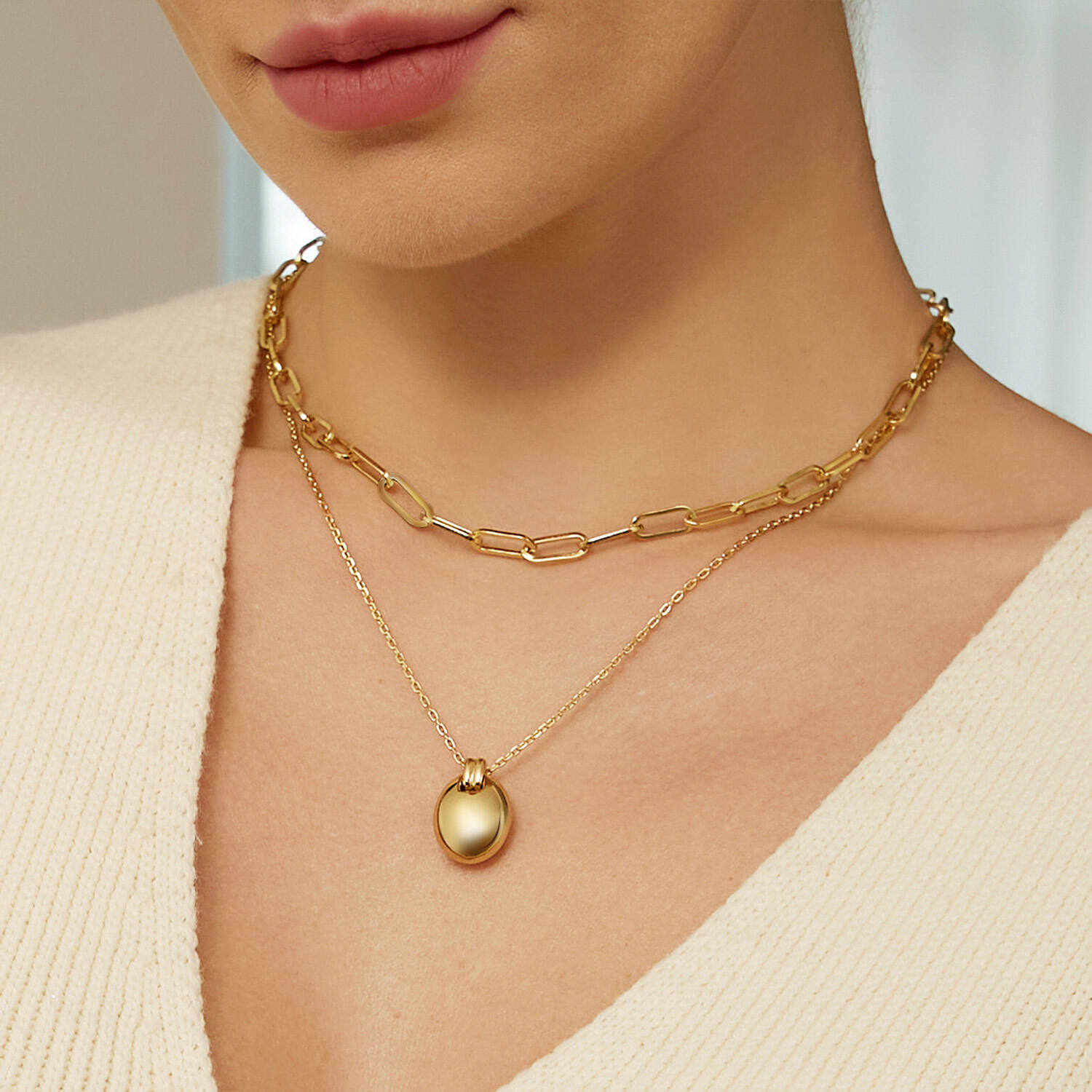  Voque Maven - Link necklaces - Silver / 14kt GP - 50cm